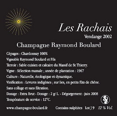 Contre-étiquette - Champagne Rachais 2002 - Back Label